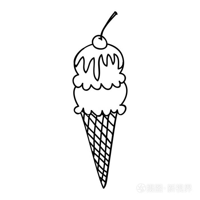 冰淇淋圆锥图标图像