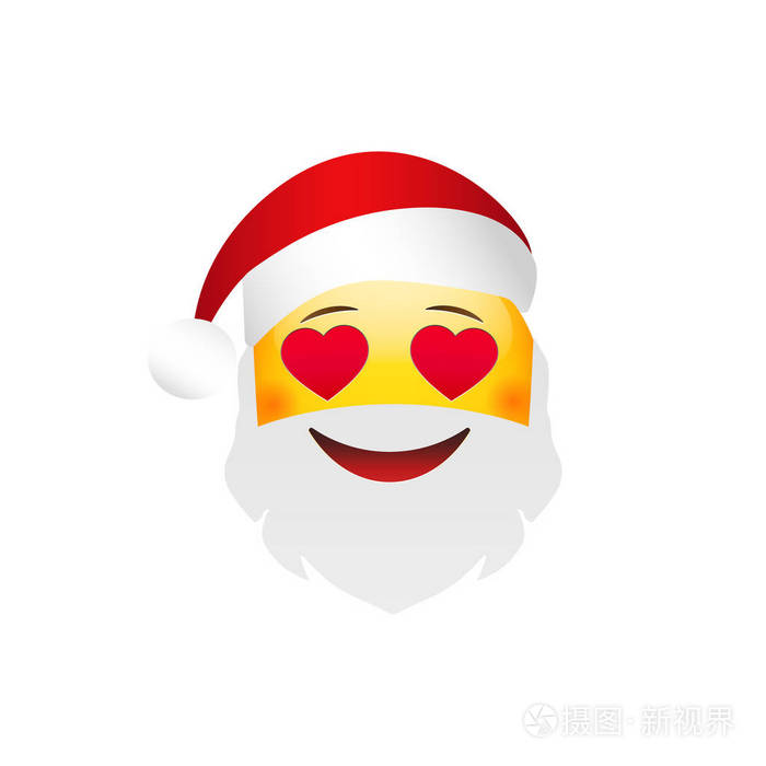 表情符号圣诞老人冬季假期图释爱字