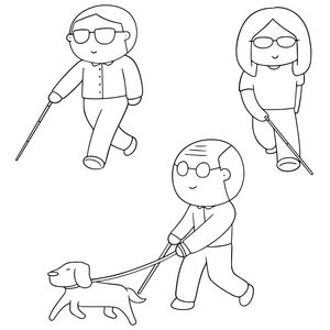 女盲人图片-女盲人素材-女盲人插画-摄图新视界