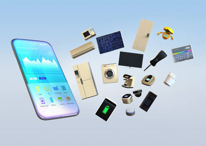 智能化监控智能电器弹出从智能手机照片