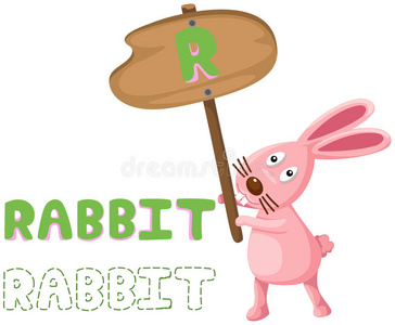 动物字母表r与兔子