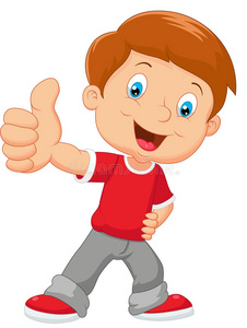 卡通一个小男孩微笑着喜欢它照片