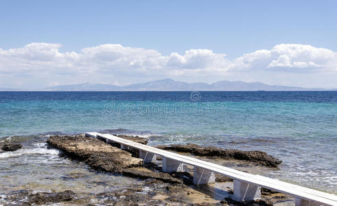 海岸 海滩 海湾 天空 天堂 浪漫的 海景 自然 阴影 太阳