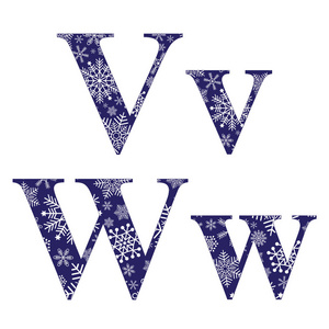 大写和小写字母 v 和 w照片