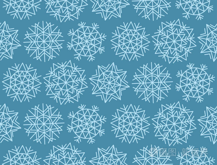 几何雪花冬天灰蒙蒙的天空背景上圣诞vect