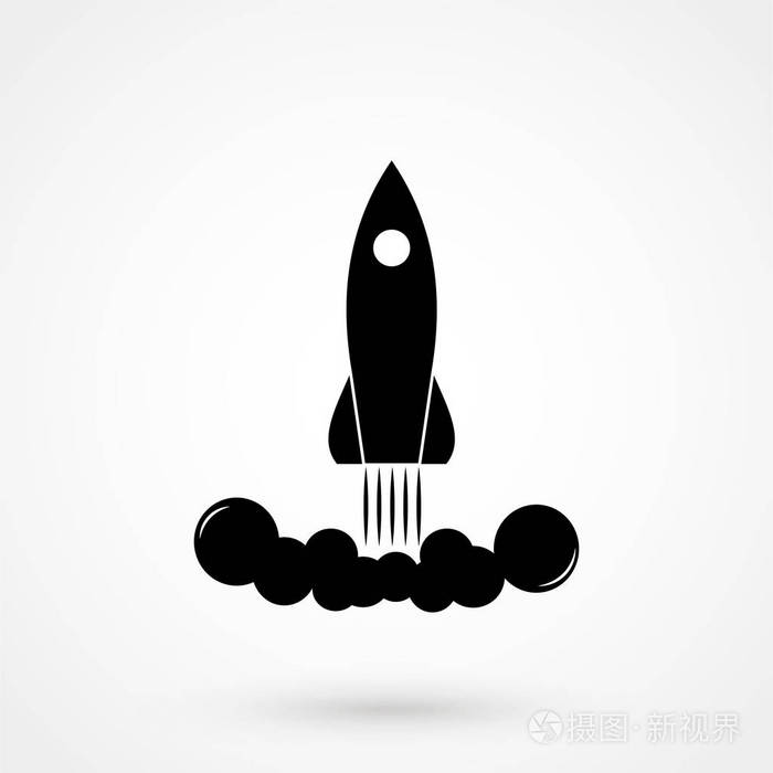 火箭图标简单设计白色背景上.矢量图