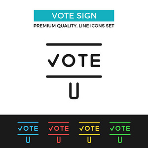 矢量投票标志图标.细线图标照片