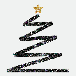 闪光简单圣诞树矢量格式图片