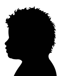 儿童头部剪影矢量照片