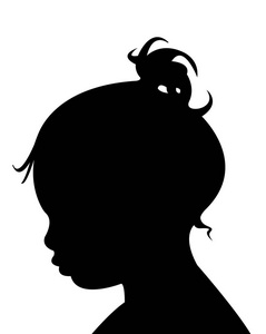 儿童头部剪影矢量照片