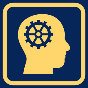 在框架中智力齿轮矢量图标