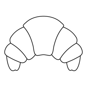 牛角包图标,大纲样式插画