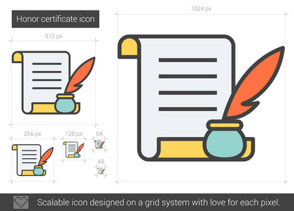 荣誉证书线图标图片