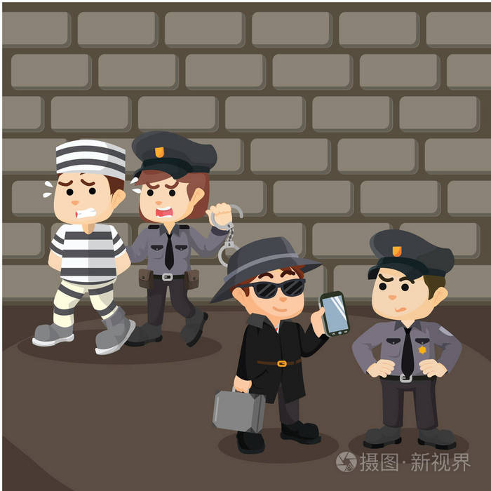 犯罪现场插画设计