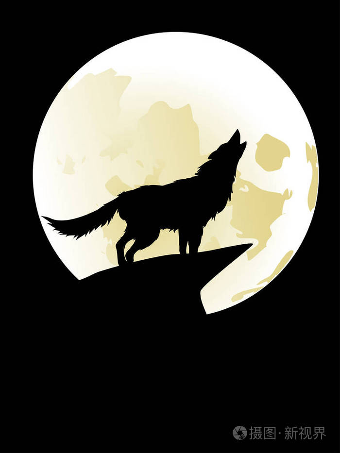 对着月亮嚎叫的狼