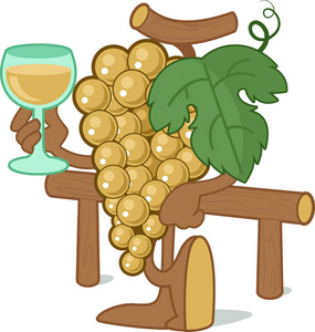卡通杯红酒的葡萄照片