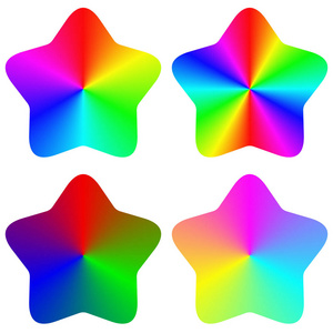 渐变五角星抽象孤立梯度彩虹星集照片