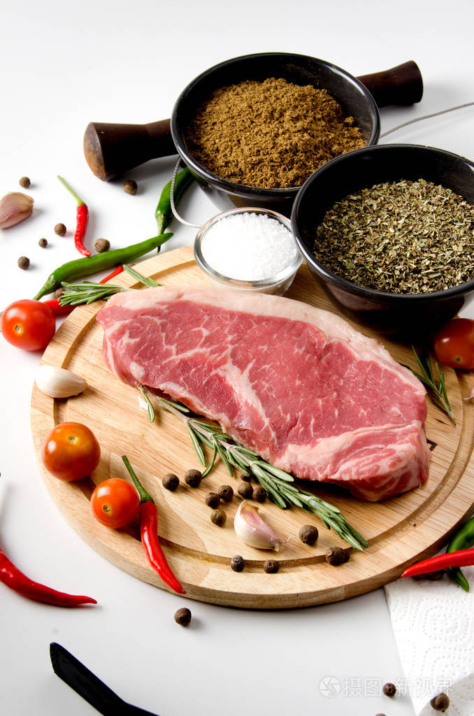 原料牛排圆木制切板香料