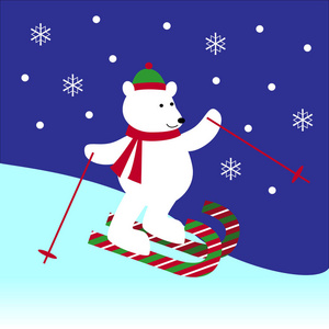 北极熊在雪橇上图片