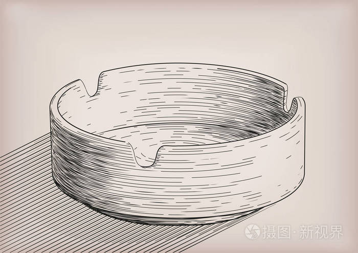 插画 烟灰缸香烟香烟灰锅空清理干净的烟灰缸里烟草.