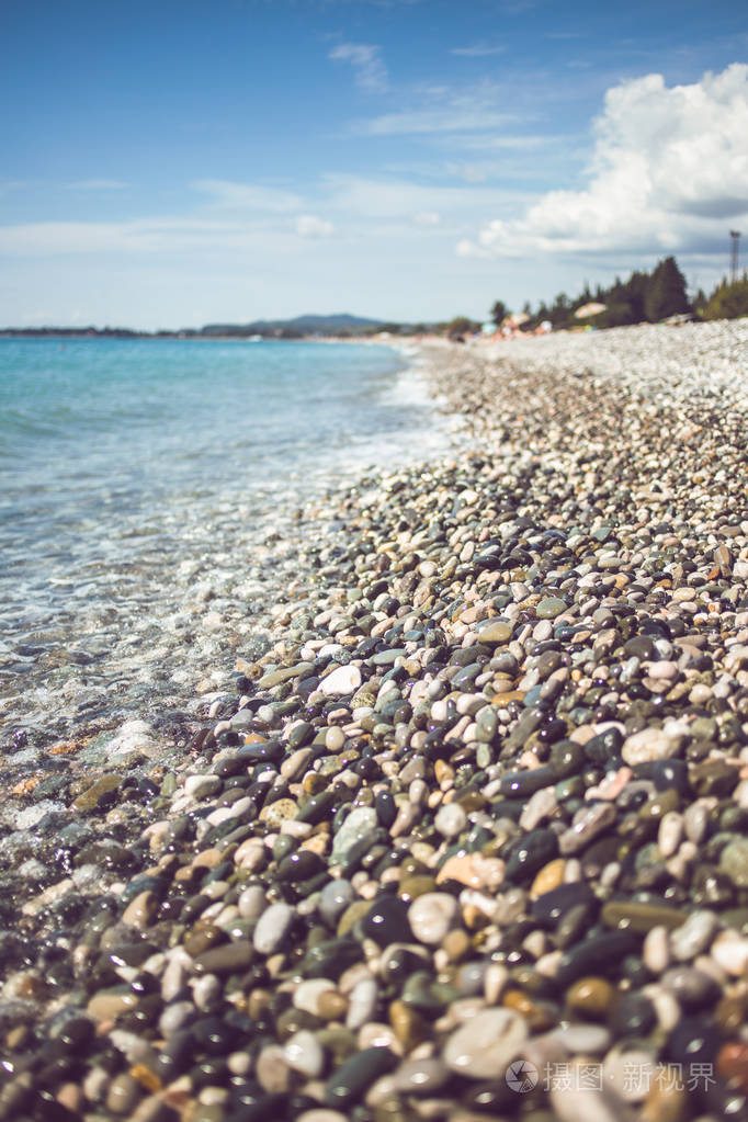 鹅卵石和在海滩上的石头