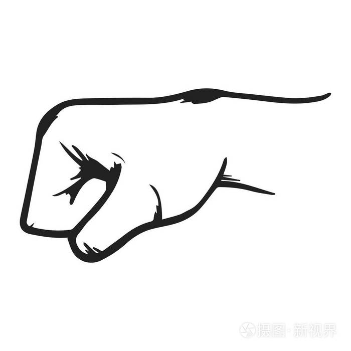 卡住了拳头,大能的手矢量图手绘插画-正版商用图片1r7x8n-摄图新视界
