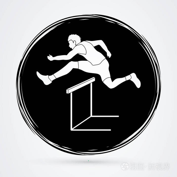 跨栏运动员跨栏图形