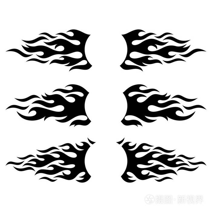 黑色矢量火焰设计元素