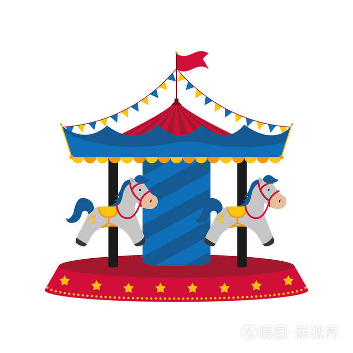 旋转木马马戏节插画-正版商用图片1r9eiq-摄图新视界