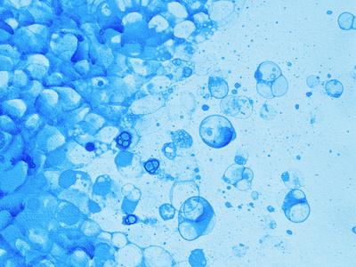 泡沫水彩蓝色泡沫插画