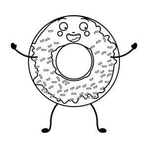 孤立的装饰甜甜圈设计插画