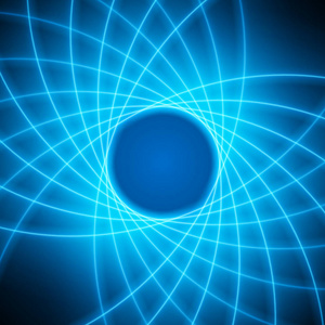 光滑的蓝色光波线矢量抽象背景