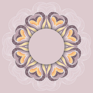 圆形花卉装饰插画