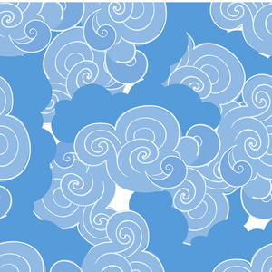 与云的无缝模式矢量图