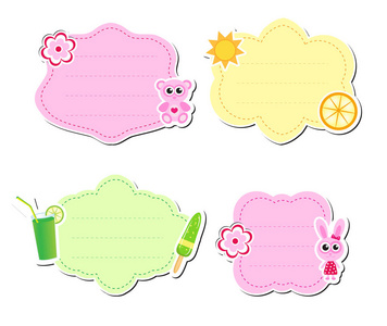 可爱的孩子们孤立在白色背景上的文本框架.儿童的模板.宝贝.