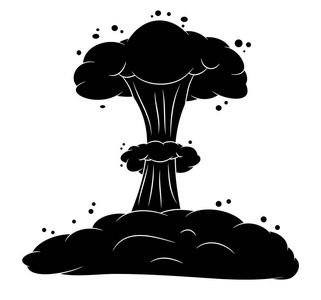 爆炸中的蘑菇云火球核弹爆炸.