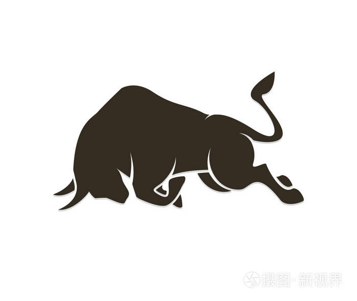 愤怒的公牛剪影