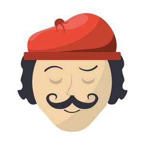 法国人人物卡通图片