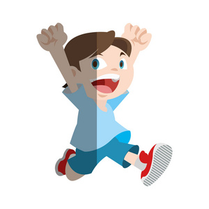 孤立的男孩卡通设计