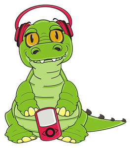 可爱的绿色鳄鱼照片