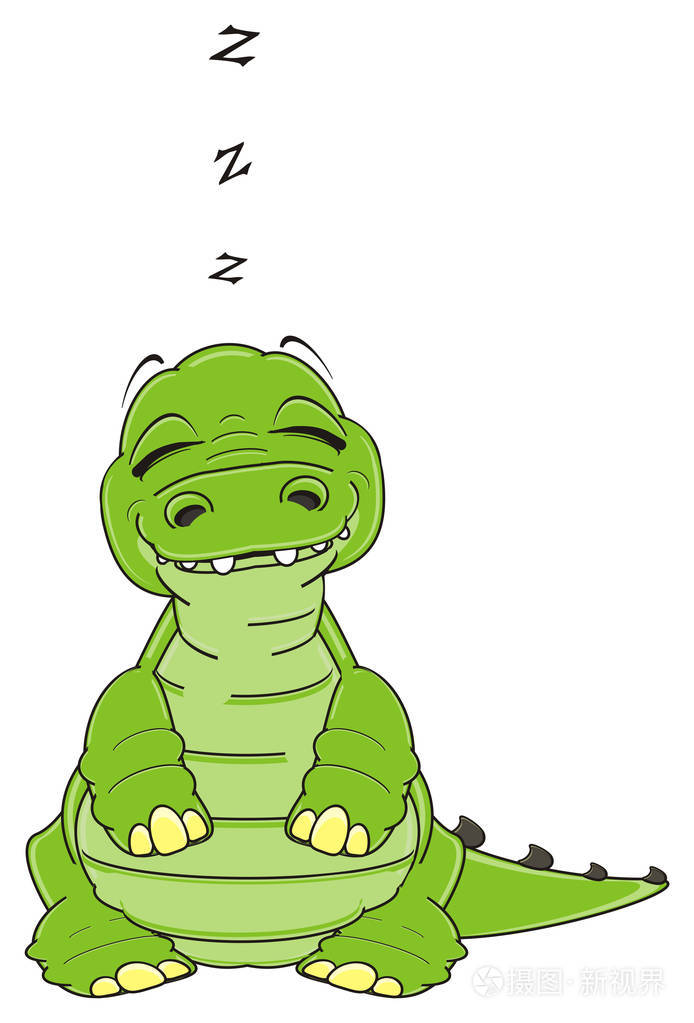 可爱的绿色鳄鱼