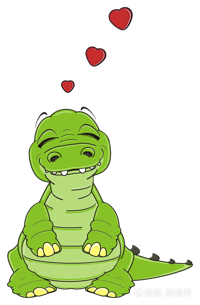 可爱的绿色鳄鱼