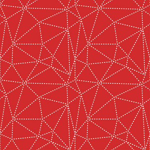 抽象的三角形几何无缝模式.红色背景上的白色虚线.矢量 eps10照片