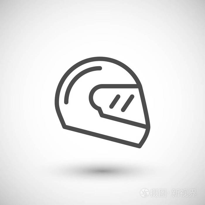 现代摩托车头盔线图标