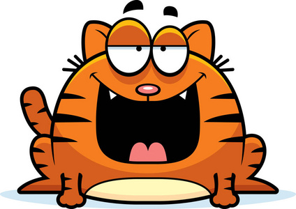 微笑的卡通猫插画