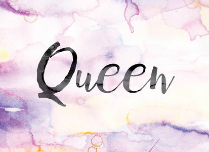 女王彩色水彩和水墨艺术字图片