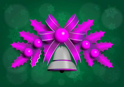 圣诞节花环紫色元素的插图图片