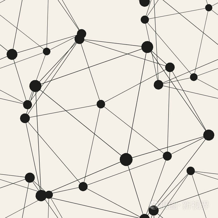 抽象的创意概念矢量图案背景的点线相连的几何形状.