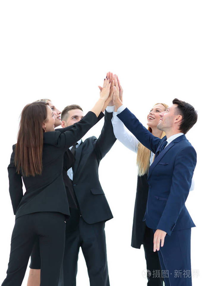 孤立在白色背景上的成功商务团队