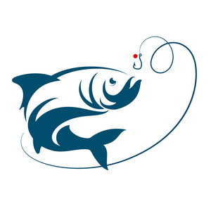 鱼为饵钩跳跃照片